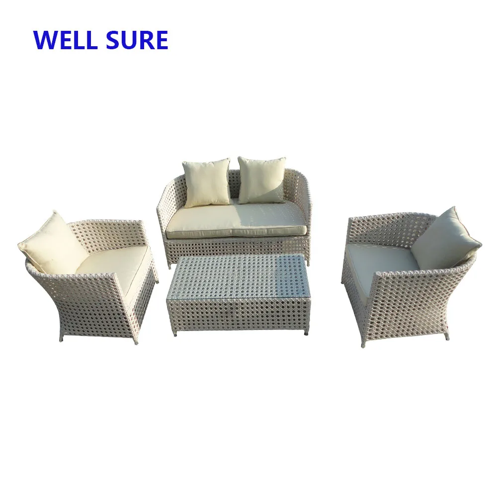 Low Price Hotel Furniture Outdoor Wicker Garden Outdoor Rattan Sofa Garden Set