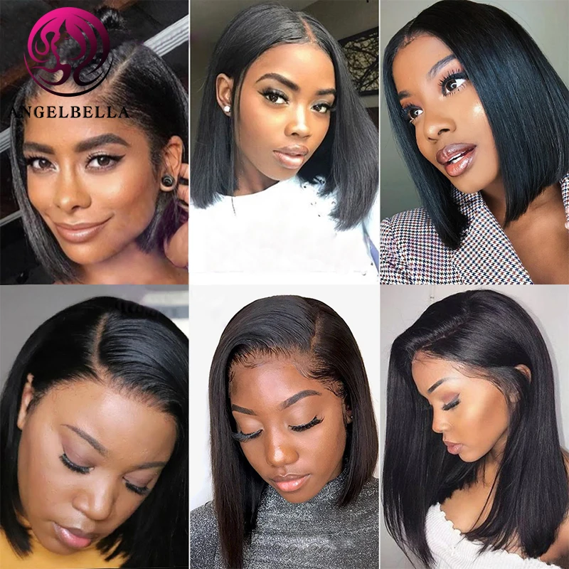 Transparent HD Lace Front Bob Wig With Closure Human Hair Lace Frontal Wigs For Black Women Brazilian Virgin Hair Bob Lace Wigs
