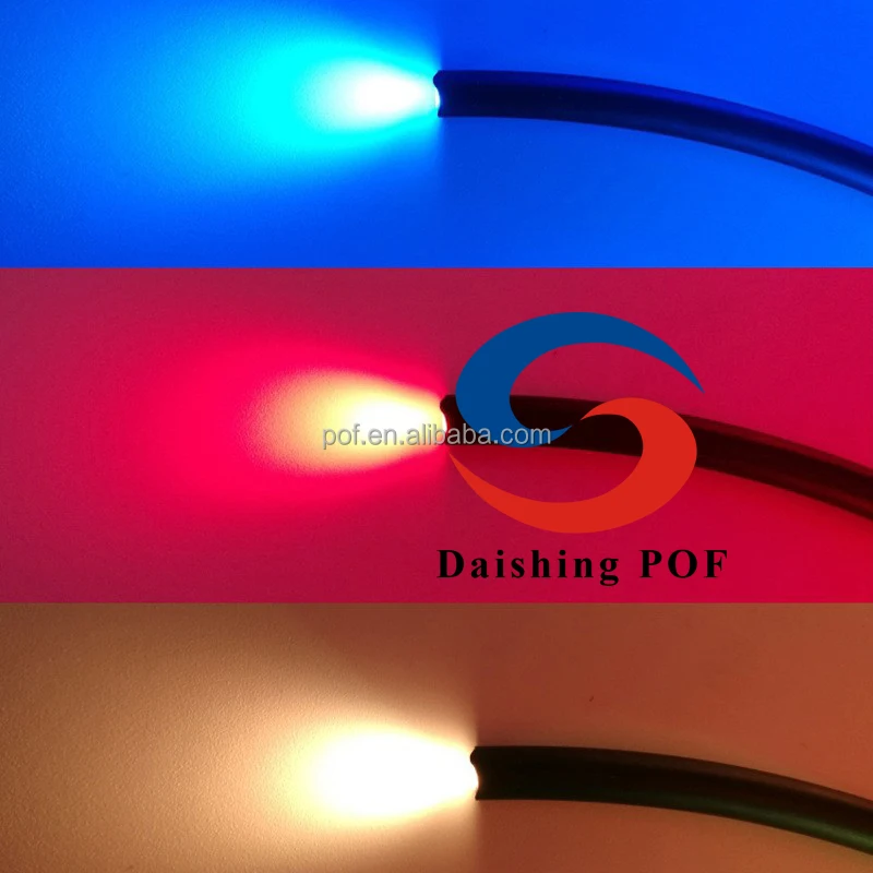 submarine solid bright end glowing plastic optical fiber various internal diameter star lights fiber optic cable
