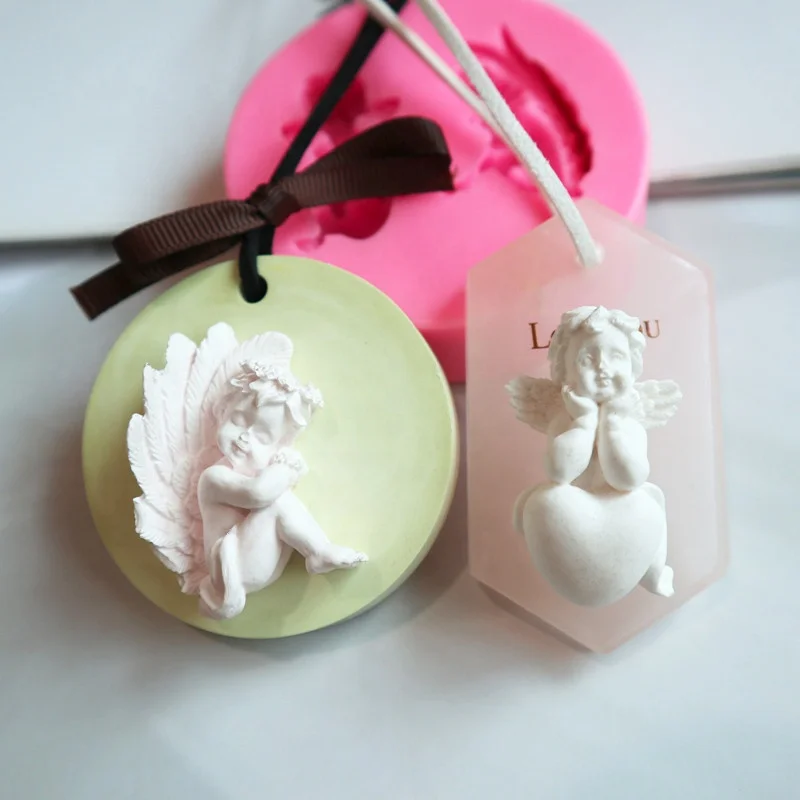 Little Angel Handmade Soap Mold Bear Boy Angel Raccoon Girl Soap Milk Soap Silicone Mold Custom