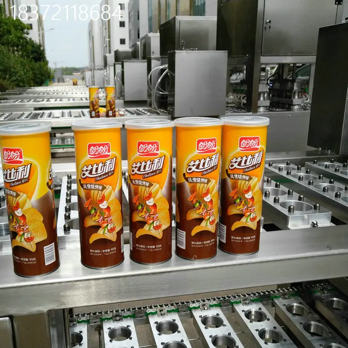 Automatic Potato Chips Can Top Cover Sealing Packaging Machine