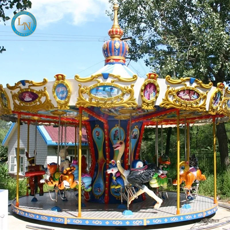 Carnival amusement rides deluxe 16 seats merry go round electric kids ride used carousel horse for sale