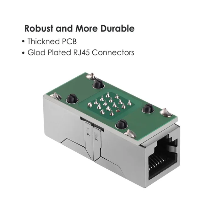 2 Pack  RJ45 Coupler Ethernet Inline Connector Plugs For Cat5 Cat5e Cat6e Cat7 Cable