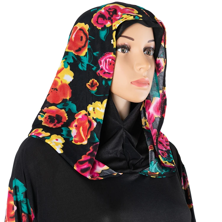 NEW Model Patchwork Double Hijab Dress Muslim Women Girls Hooded Abaya Robe 2XL/3XL/4XL/5XL Size Islamic Daily Prayer Clothing