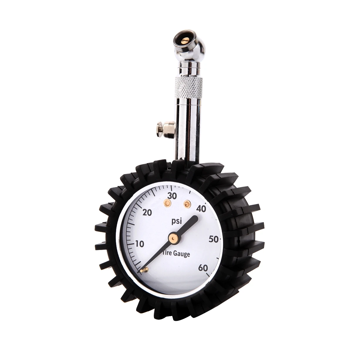 Heavy Duty Analog Tire Pressure Check Gauge with 360 Degree Swivel Air Chuck