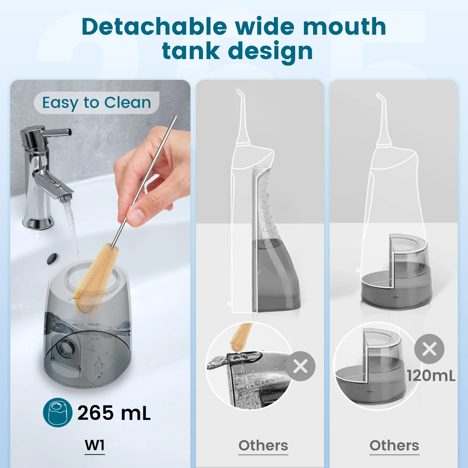 AIRROBO UAS Ship Portable Waterproof Oral Irrigator Recharge IPX7 Waterproof Travel Teeth Cleaner Smart Water Dental Flossers