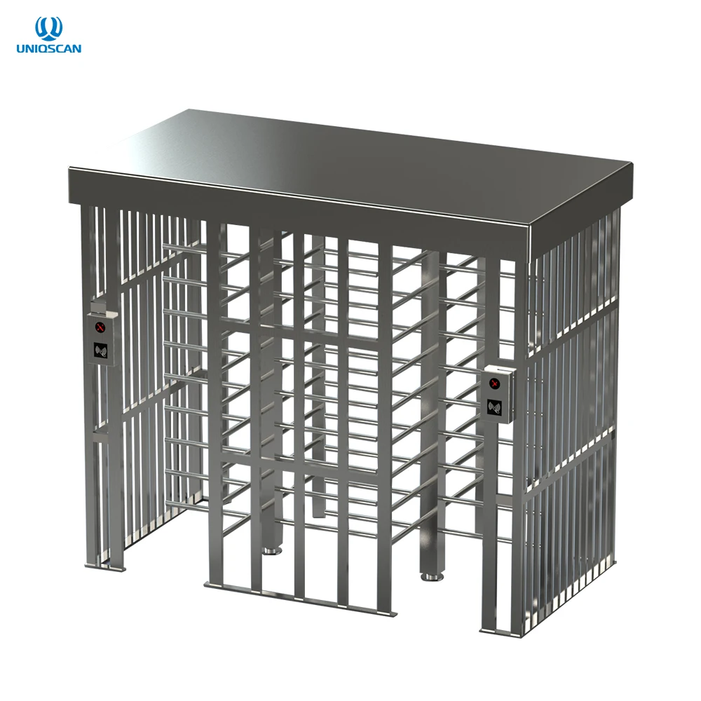 Double Lane Square Full Height Turnstile Gate 304 Channel Singal Clear Servo Mechanism Single Full Height Turnstile Gate
