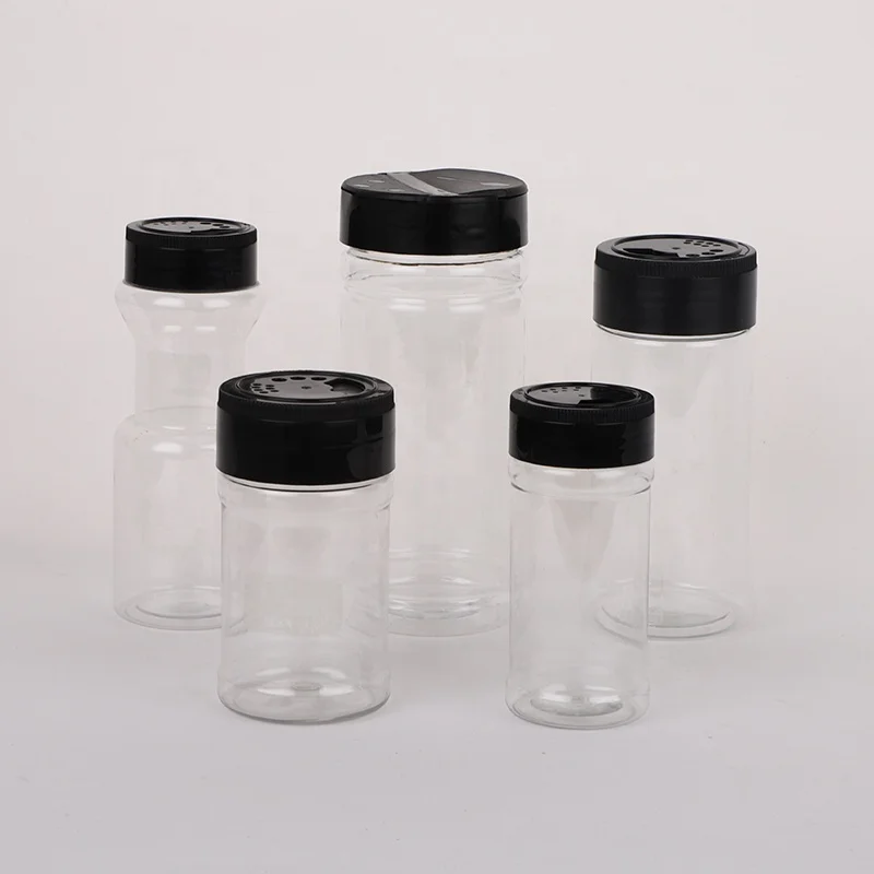 Food grade plastic spice jars bulk with flip top 350 ml 12 oz  seasoning spice jar organizer spice bottle container