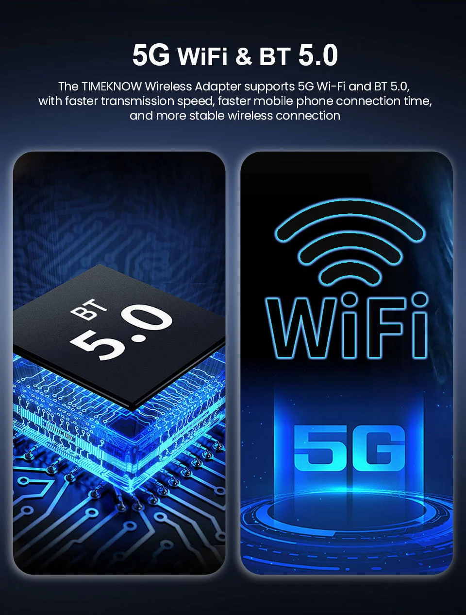 Wireless Carplay Adapter with Fast Stable 5Ghz WiFi Bluetooth Connection, Wired to Wireless Carplay, Compatible iPhone& Android