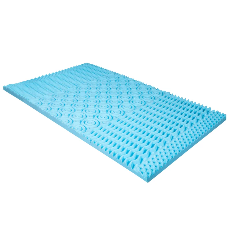 Vacuum Packed Factory Hot Sell High-Density Memory Foam Beauty Blue Bed Airflow Topper 5-Zone gel Memory Foam Mattress