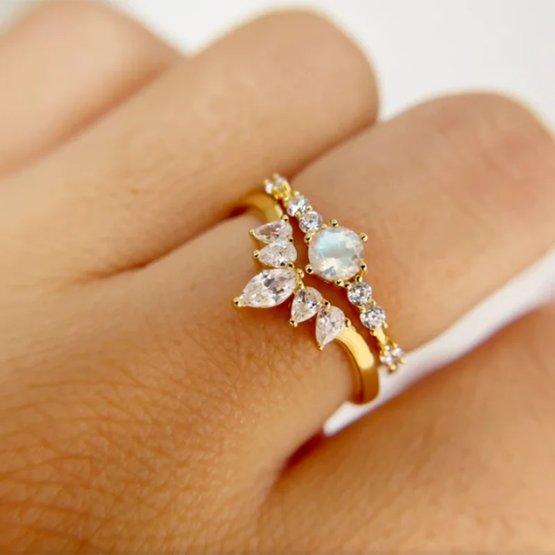Elegant Exquisite Crystal Rings For Women Wedding Finger Rings 925 Sterling Silver Engagement Jewelry anillos bague femme