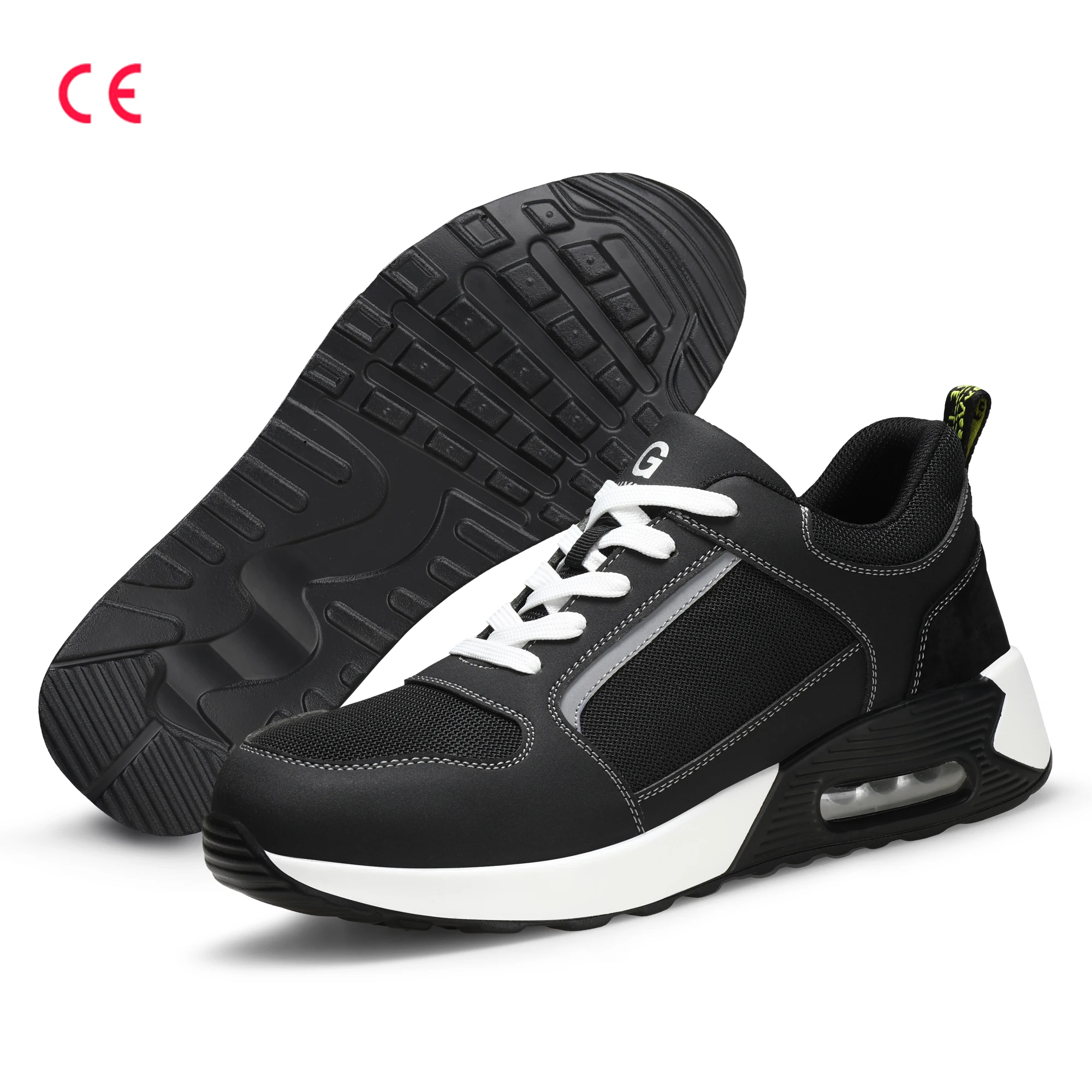 CE Certification Anti-impact Puncture Proof Work Shoes Pig Leather Steel Fabric Safety Shoes Steel Toe PU P-sole Safety Shoes