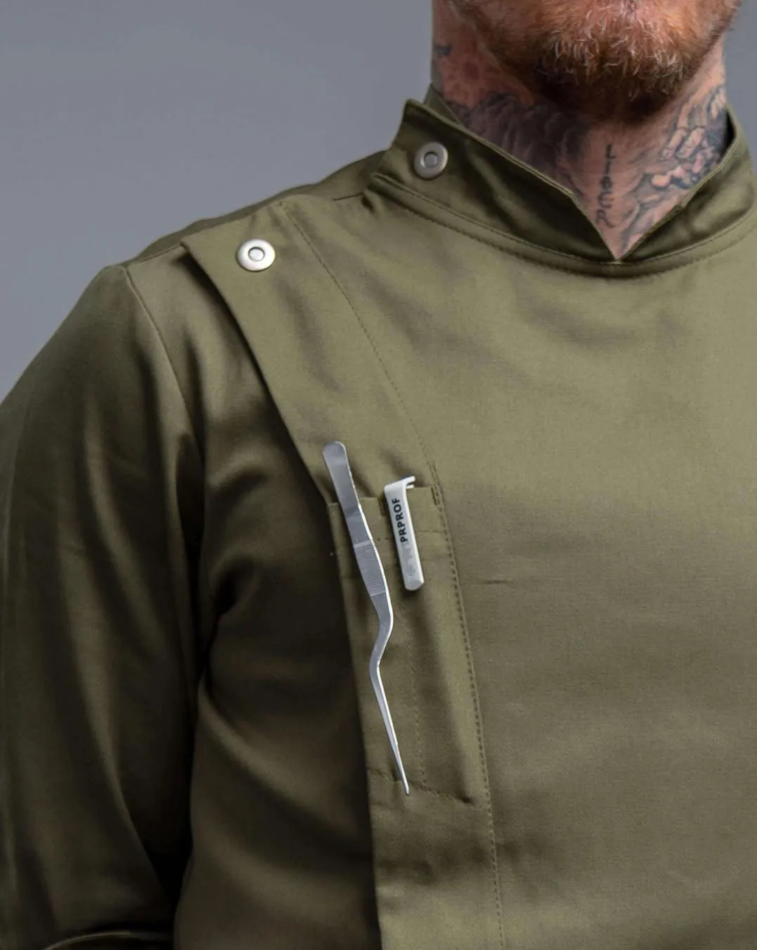 Army Green Cafe Bar Wait Staff Uniforms Custom Logo Printing Waiter Workwear Uniform Restaurant Waiter and Waitress Uniform