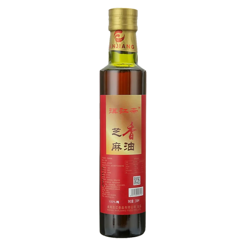 Best price low temperature cold pressed Sesame Oil 250ml glass bottle natural sesame oil