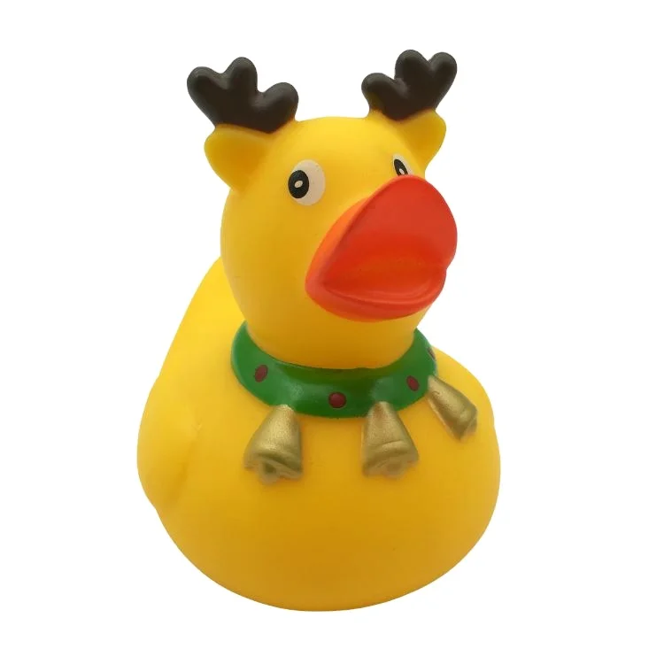 Mini PVC Christmas Duck Bath Toy Squeak Float Baby Xmas Holidays Shower Feature Promotional Bathroom Gifts Plastic Bear Water