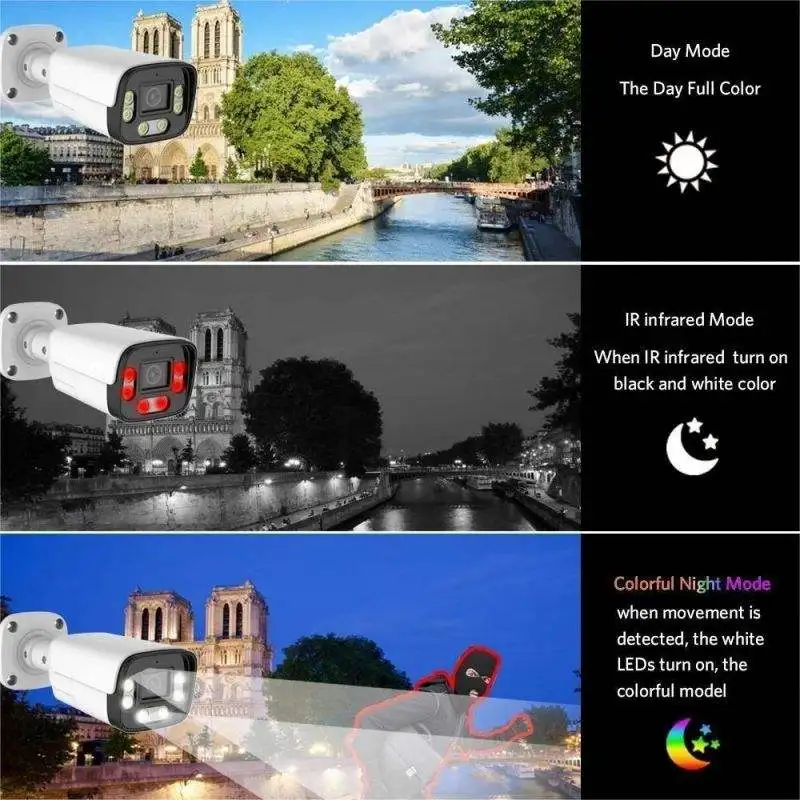 Tuya 5MP 4CH 8CH PoE Nvr Kit Outdoor Home Security Camera System 8 Wired Outdoor Video Network IP Cameras System