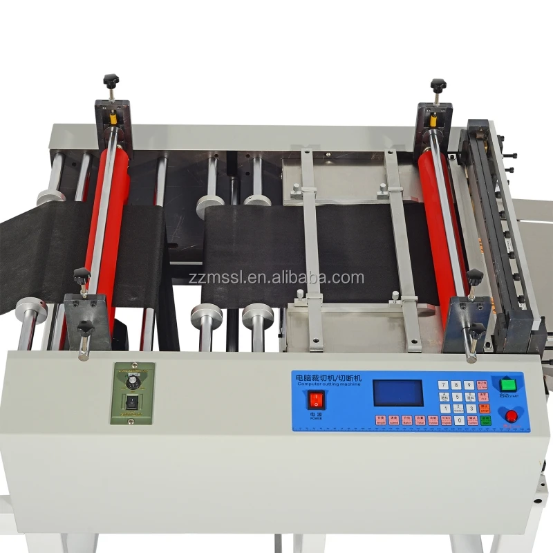 Automatic canvas eva pvc pe non woven cutter film fabric cross aluminum foil paper pvc roll to sheet cutting machine