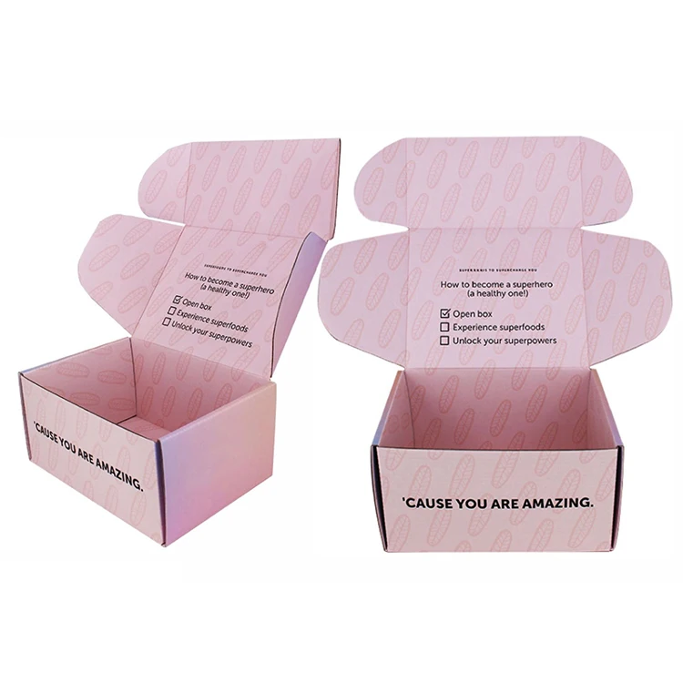 Custom Logo Printing E Flute Corrugated gift mailers Shipping Paper Packaging Boxes