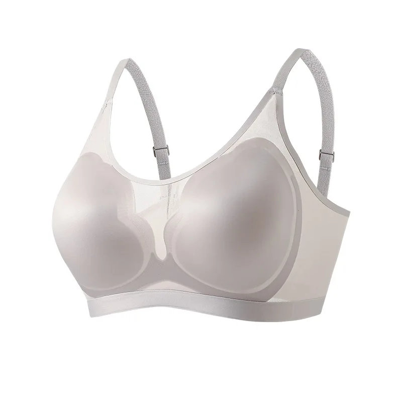 High Elasticity Seamless Soft Support Ultra-Thin Ice Silk Splicing Mesh One Piece Seamless Underwear