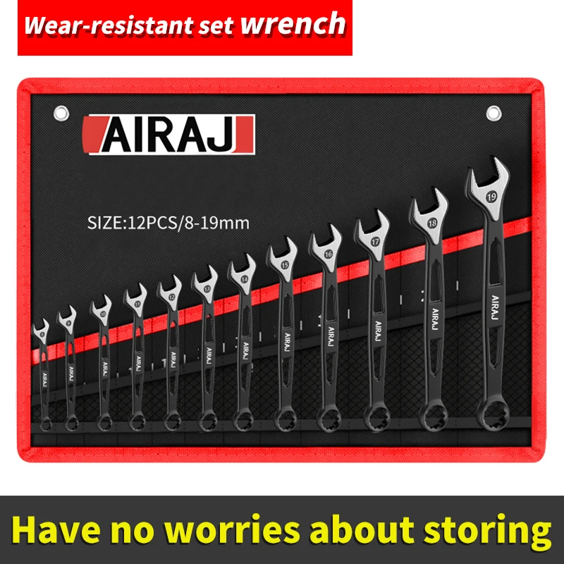 Open-ended combination wrench set gear ratchet wrench set dual-purpose wrench auto repair hardware tools