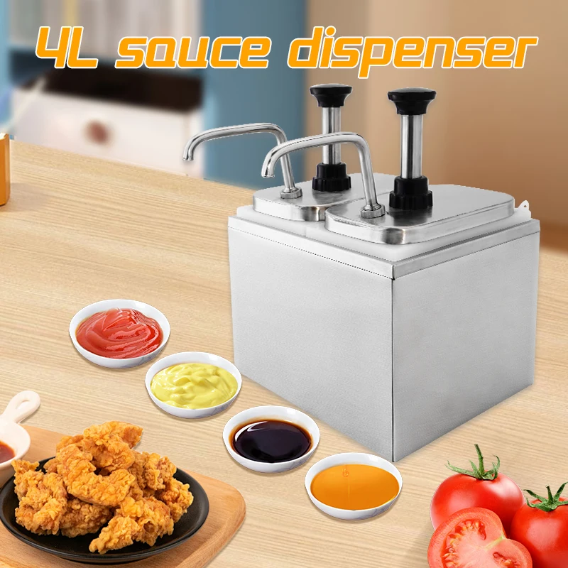 DaoSheng In Stock Cheap Kitchen Stainless Steel 201 Press type Sauce Dispenser Ketchup Dispenser Condiment Pump