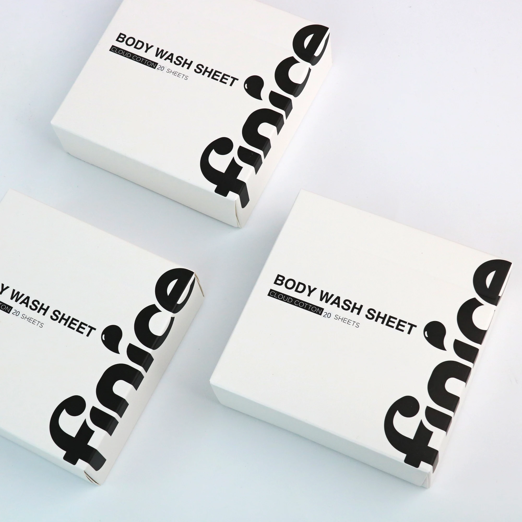 FINICE заводская цена оптовая продажа индивидуальная упаковка лист для мытья тела шампуня таблетки душа