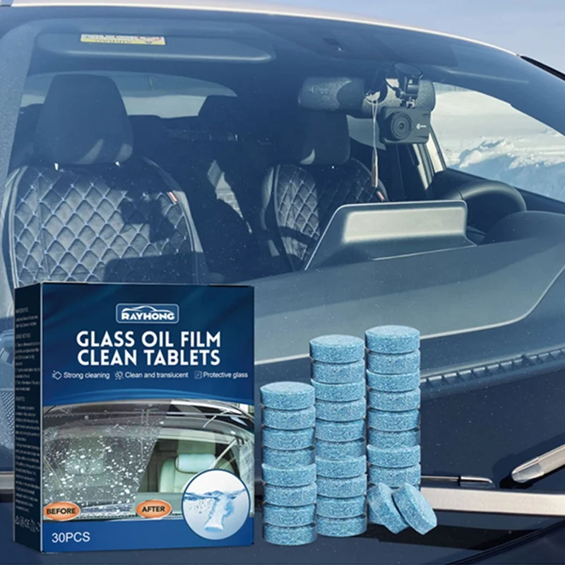 Rayhong 30pcs glass oil film clean tablets porcelain car mirror windshield multipurpose cleaning tablets