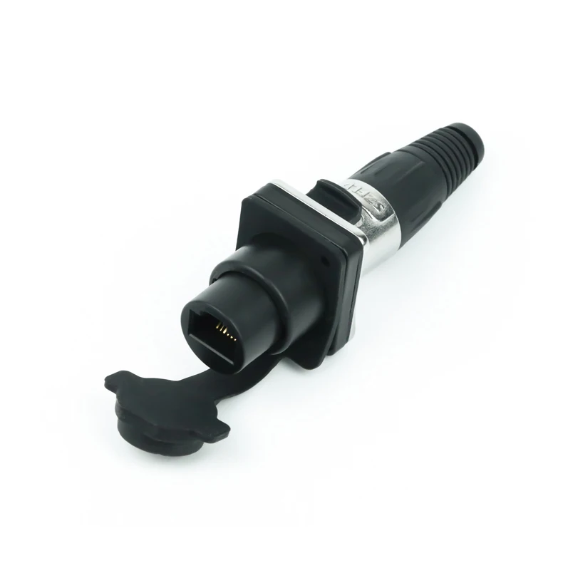 High Transfer Rate RJ45 waterproof connector sockets,Ethernet connector IP65 panel mount