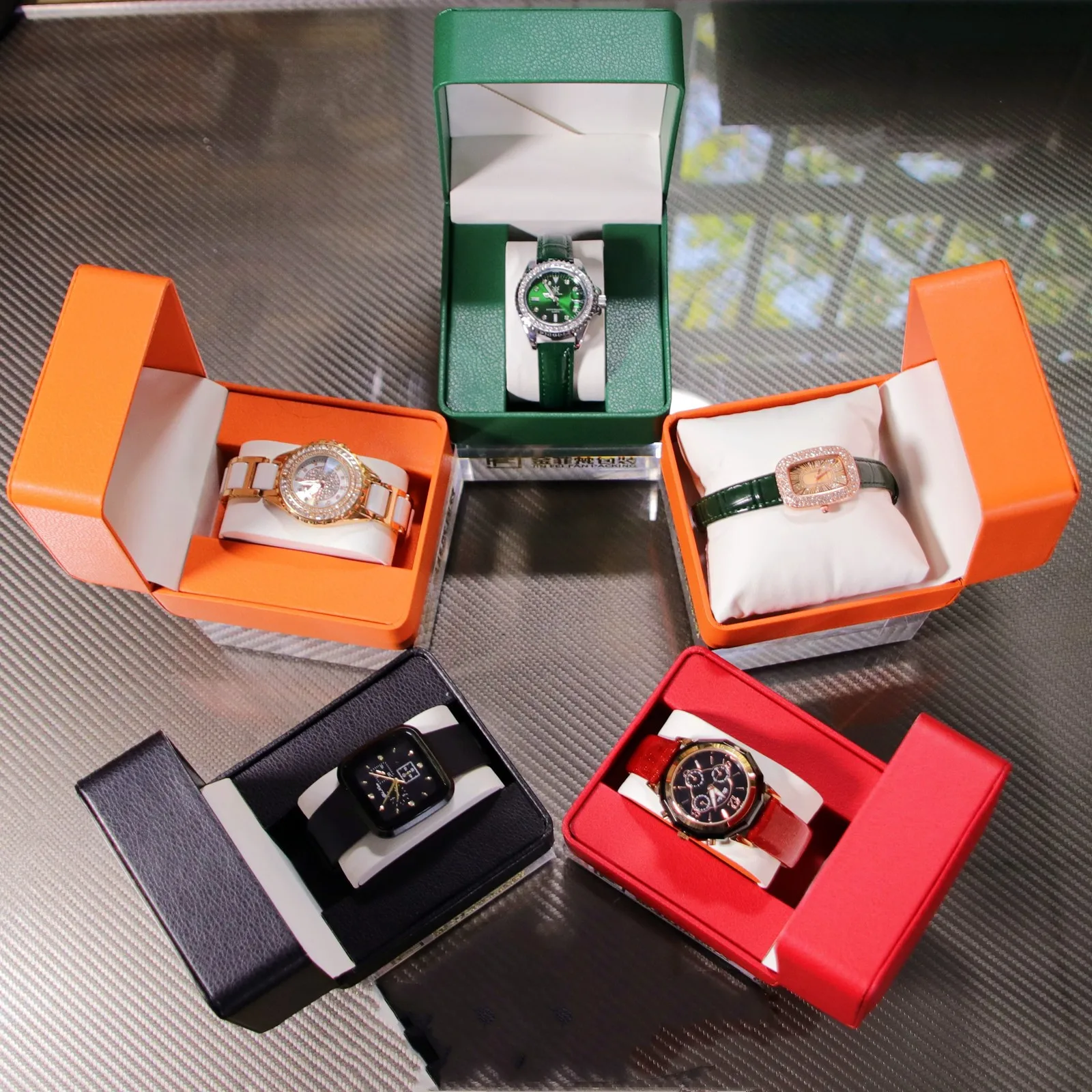 Wholesale Manufacturers Jewelry Box Flip PU Leather Watch Boxes Packaging Storage Gift