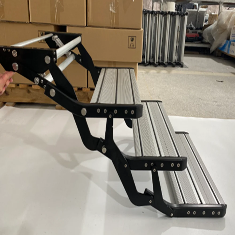 Aluminum RV Step 3 Steps - 550mm Universal Fit for USA & Australia Camper Trailer