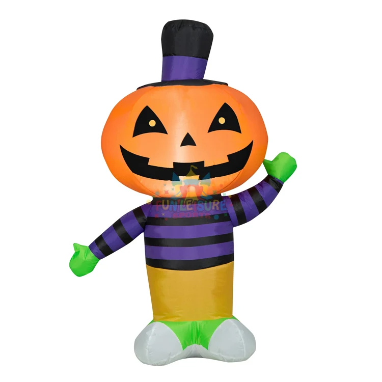 Festival home yard decorations blow up 6ft tall halloween inflatable pumpkin road sign