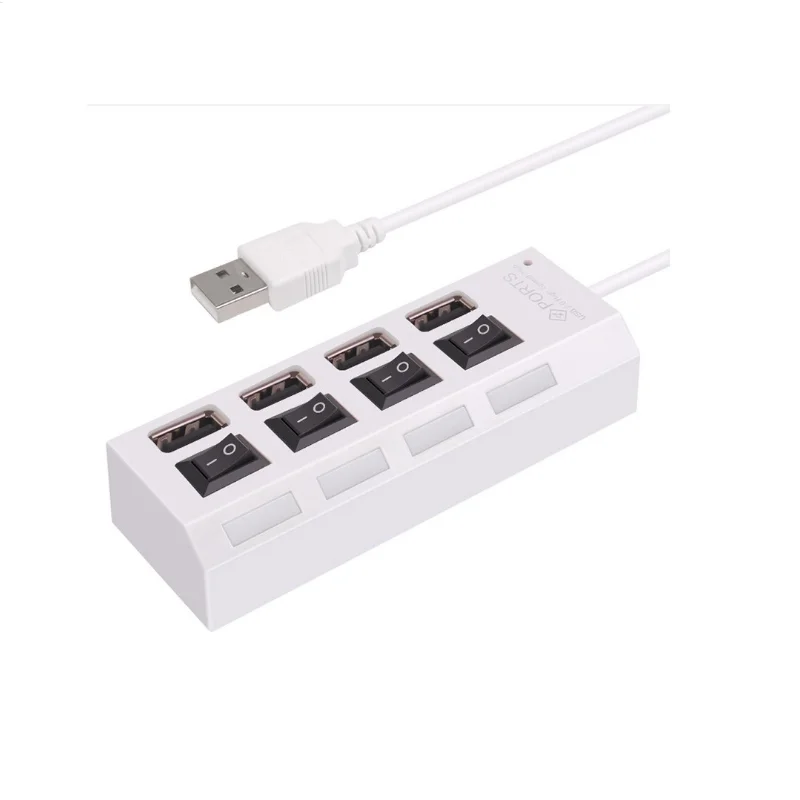wholesale promotion gift custom logo usb 3.0 data hub with individual led lit power switch