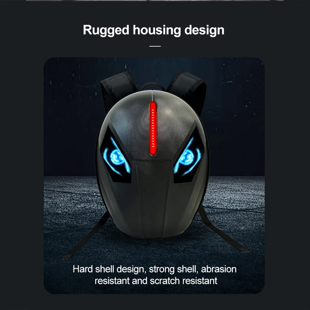 Cloud Smart Led Backpack Motorcycle For Men Cool Laptop Backpack With Brake Flash Function Led Knight Backpack Christmas Gift