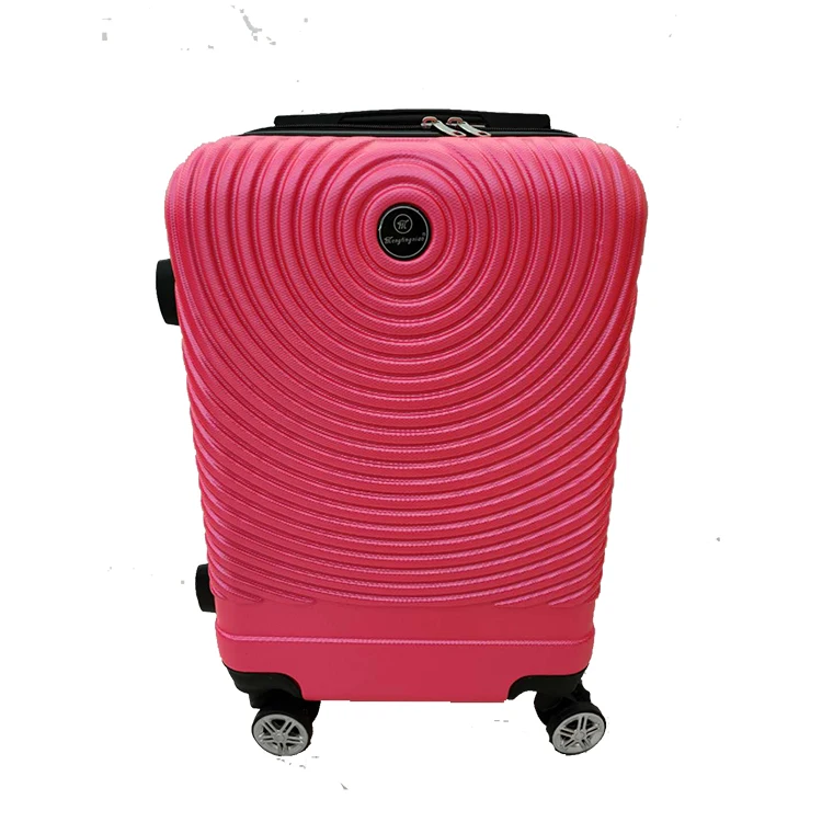
Custom Logo spiral pattern Print pink made suit case abs luggage 
