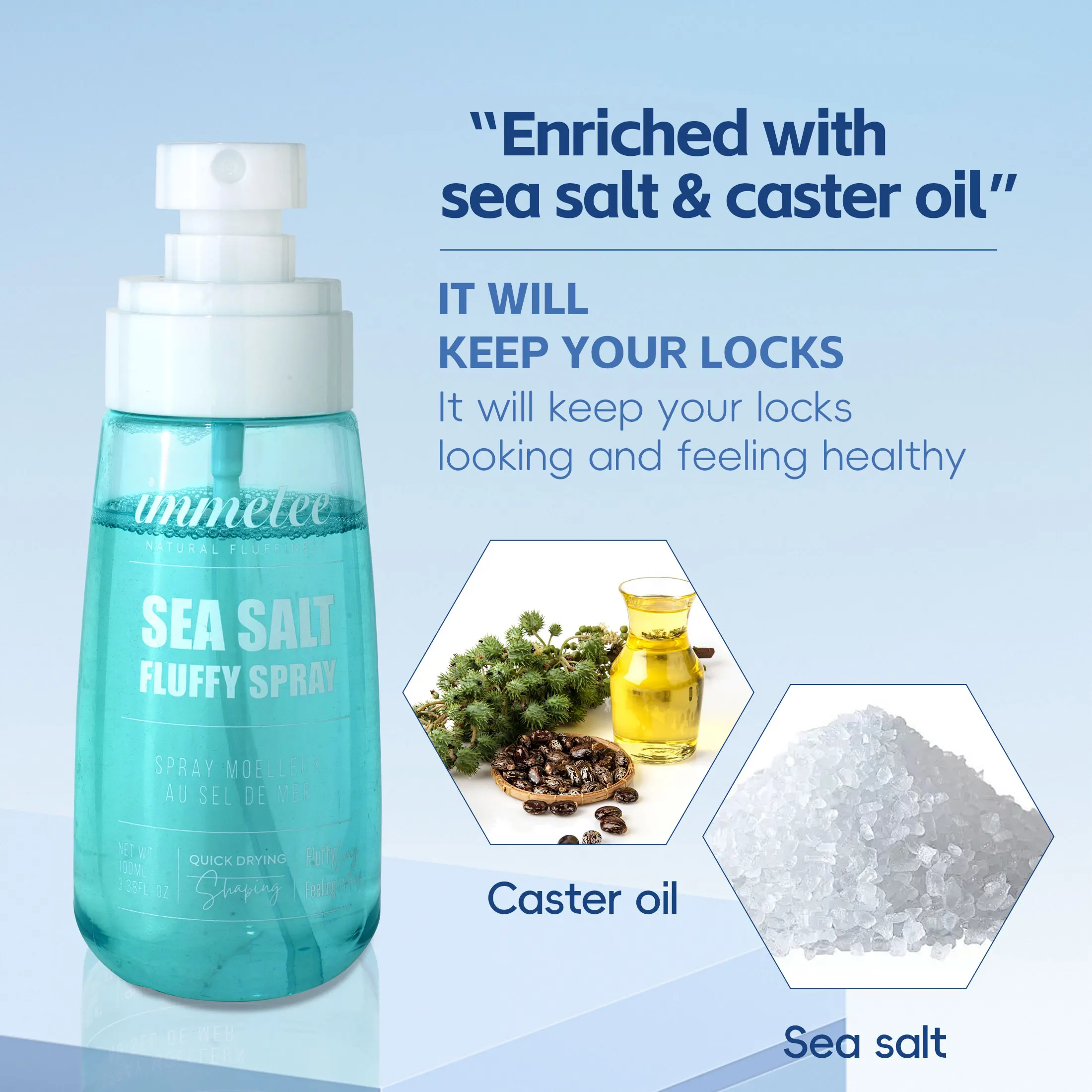 Sea Salt Texture Spray Private Label Custom Styling Texturizes Strong Hold Sea Salt Hair Spray For Men & Women