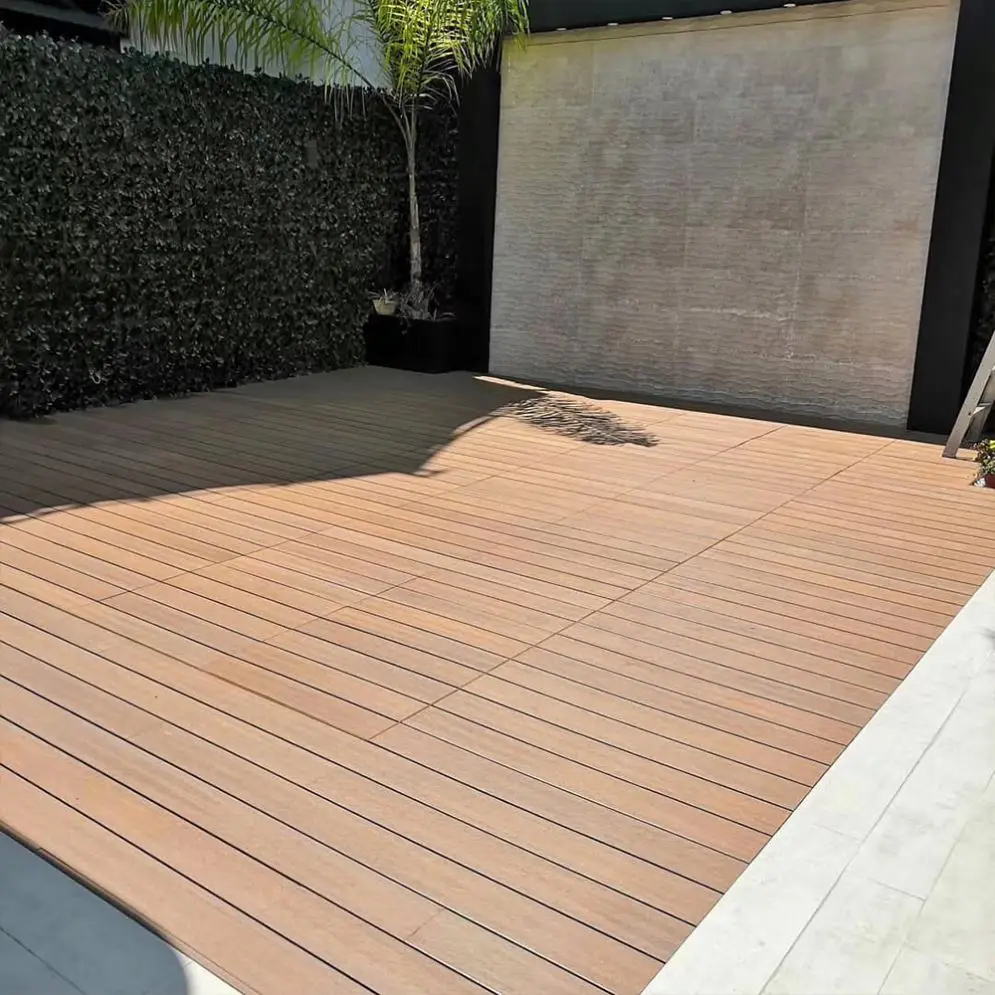 Swimming Pool anti slip outdoor laminate flooring cover hollow composite plastic wood pvc decking
