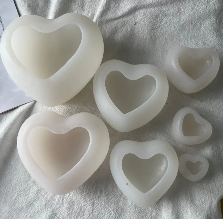 Love heart shaped chocolate silicone mold Aromatherapy candle grinding cake mousse pastry baking