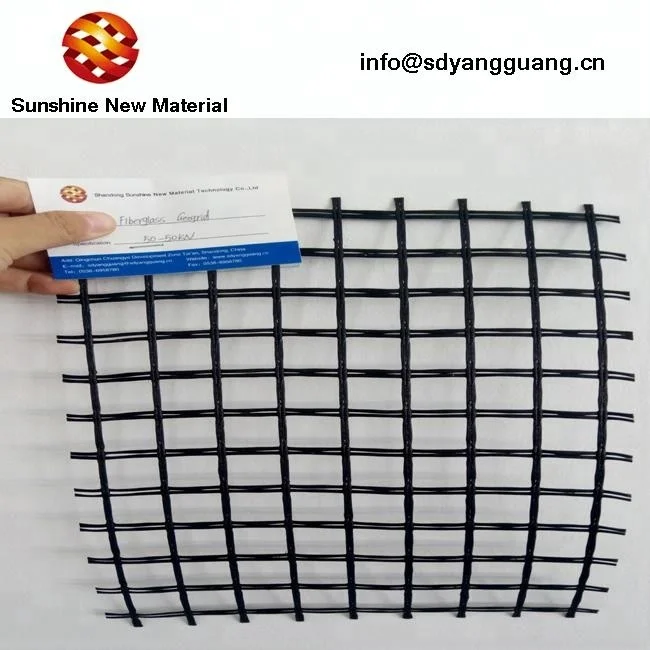 Fiberglass fabric mesh geogrid 100KN with CE