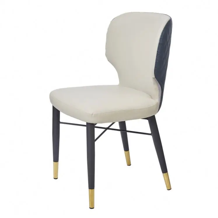 Delivery Fast Modern Design PU Leather Stitch Decoration Black Metal Leg Dining Room Chair Dinings Rooms Furniture