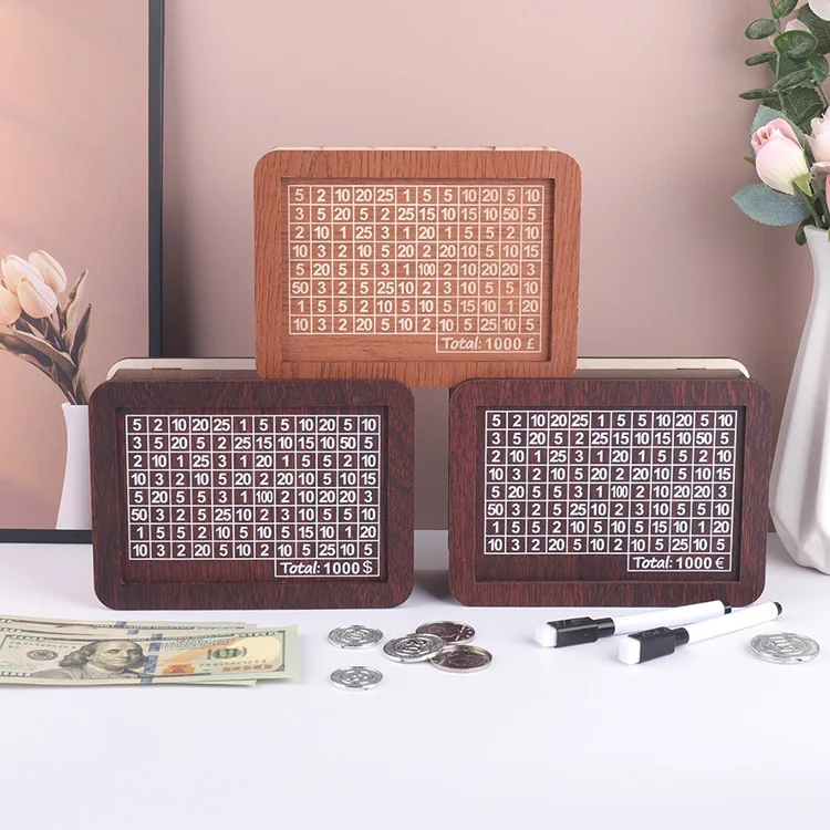 High Quality Wooden Personalized House Shaped Children Gift Piggy Bank Saving Money Box With Removable Backing