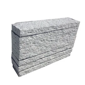 Wholesale China Granite Paving Kerbstone Light White Grey Rough Pineapple Curbstone Curb Block Price