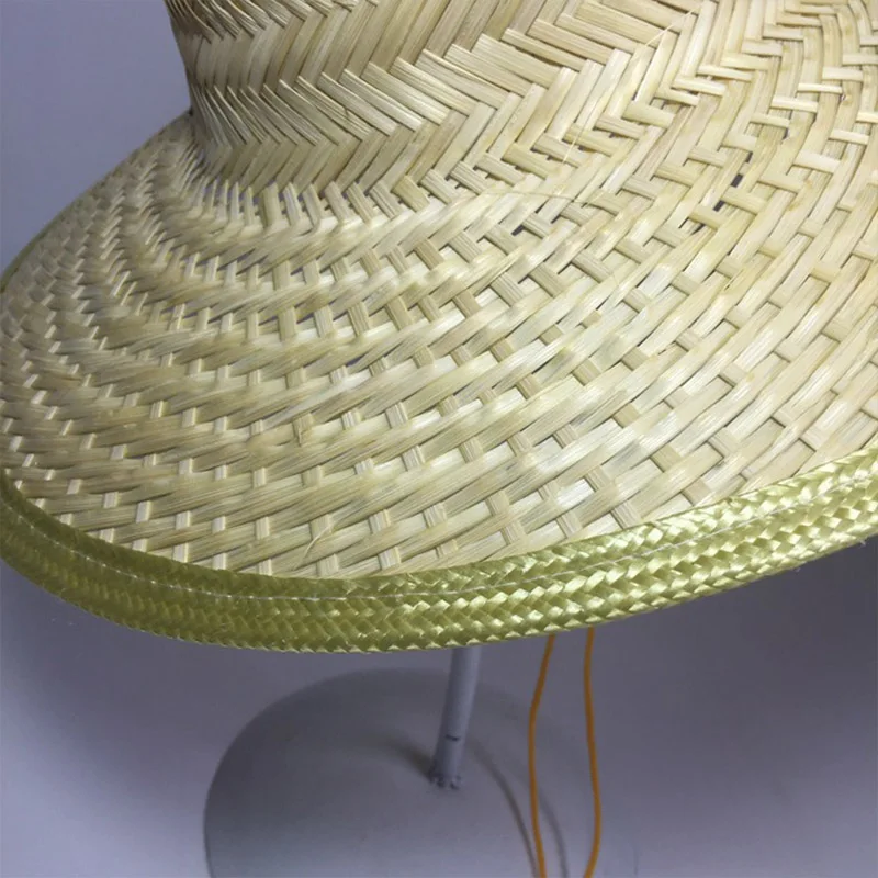 Direct supply custom acceptable large brim Eco-friendly bamboo straw hat