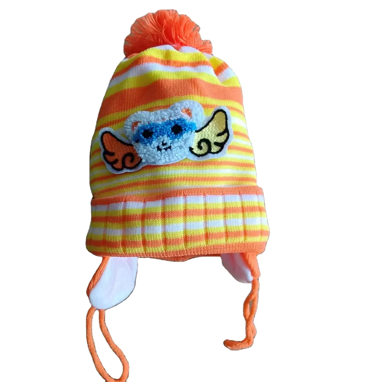 Baby Cartoon Beanie With Ear Muff Lovely Baby Beanie With Fleece Liner Ear Cover Beanie Hat