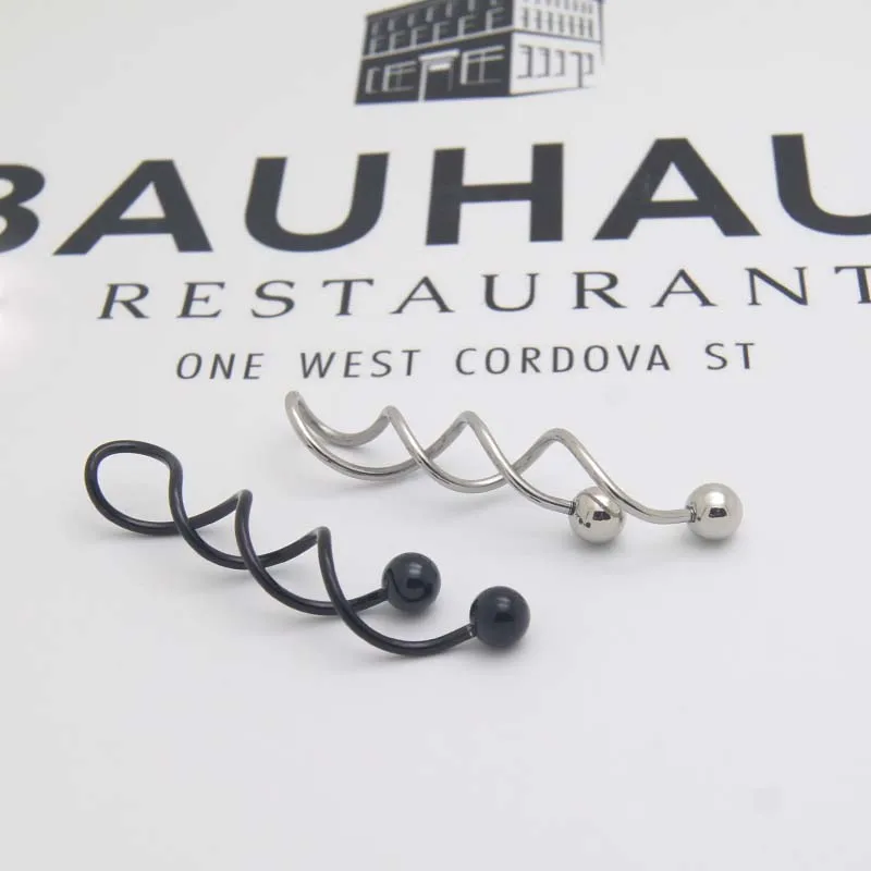 Stainless Steel Gold Plated Black Silver Navel Ring Fashion Twisted Body Piercing Jewelry Earrings For Women Wholesale Bulk