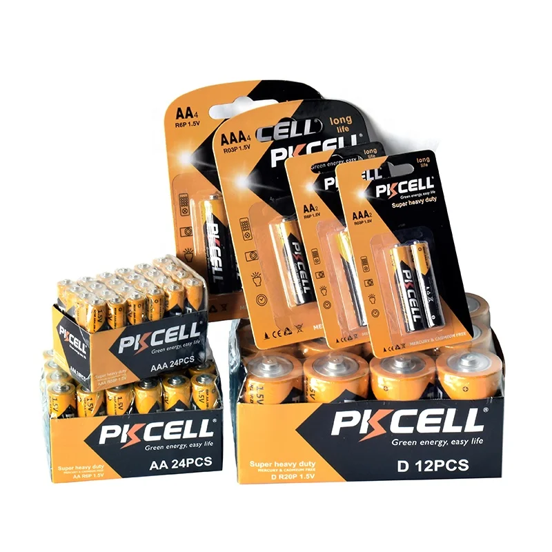 Аккумуляторы PKCELL um3 aa r6p сверхмощный аккумулятор для небольших светодиодных фонарей электрический фонарик