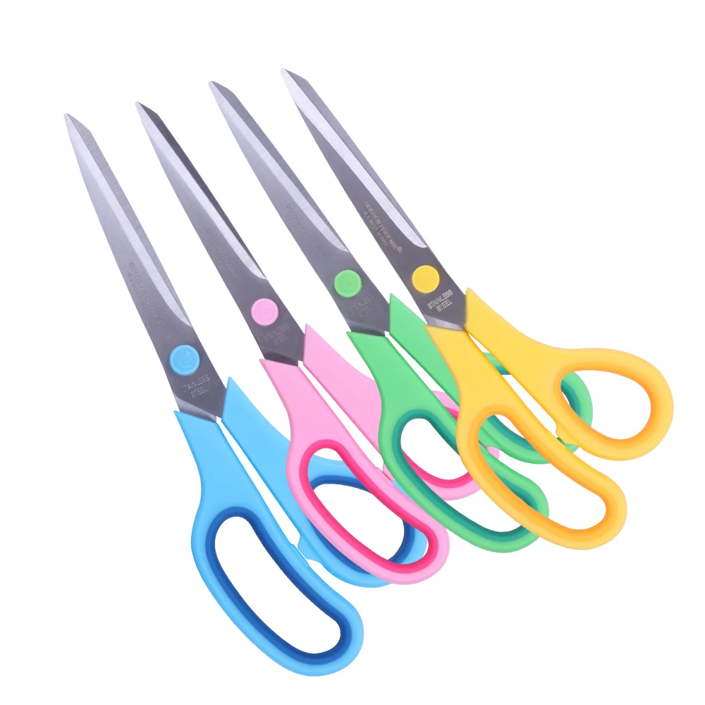 Профессиональные прямые Офисные ножницы из нержавеющей стали с мягким пластиковым захватом 8,5 дюйма, школьные канцелярские ножницы для творчества