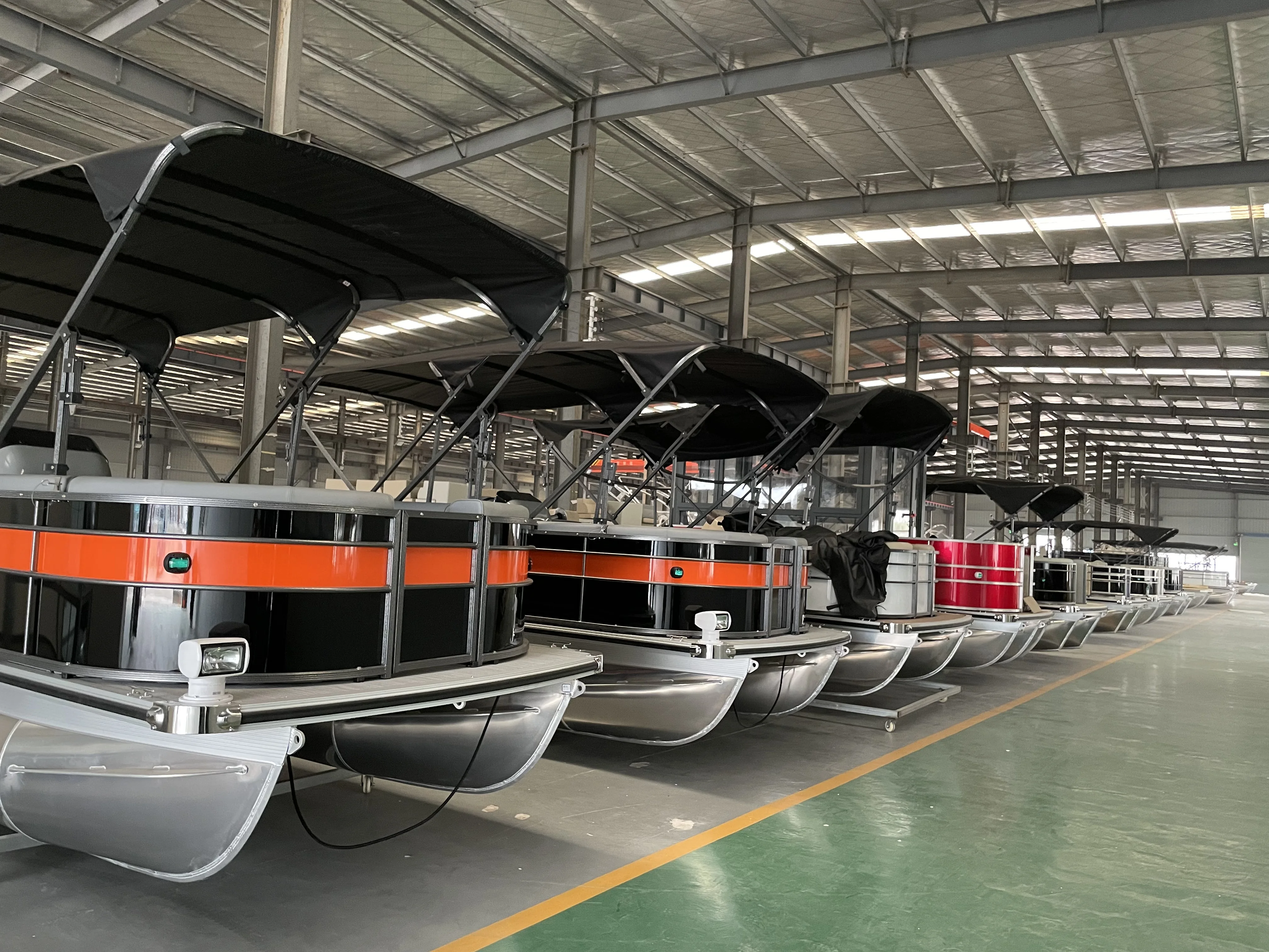 China factory Double Decker Tritoon Aluminium Party Boat Family Leisure Water Play Luxury pontoon boats with toilet