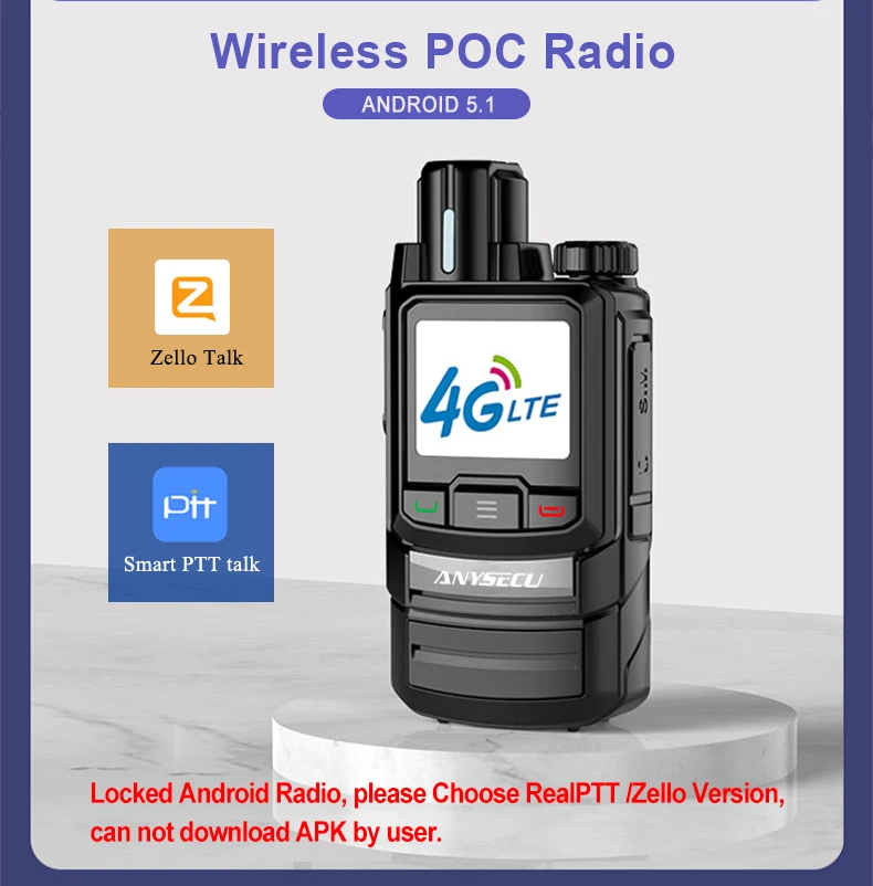 HD-777A POC 4G сеть дальнего радиуса с GPS Realptt или Zello intercom