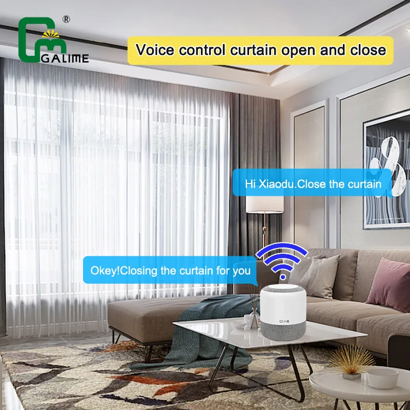 Smart Home Stage Voice Control Zigbee Automatic Motorized Electric Curtain Rail Motorized Curtain Motor For Automation System