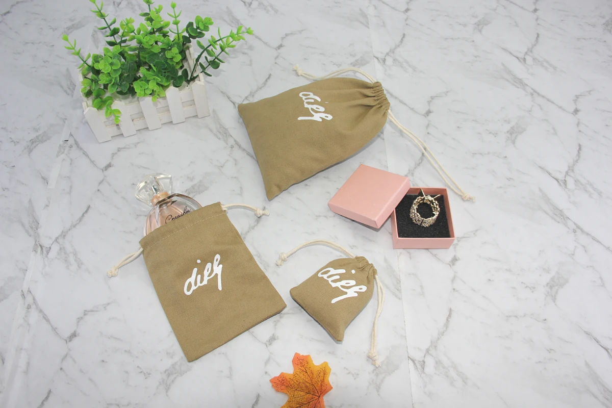 vest embroidery printer bottle christmas brushed dust bag gift small cloth natural with logo cotton canvas bag